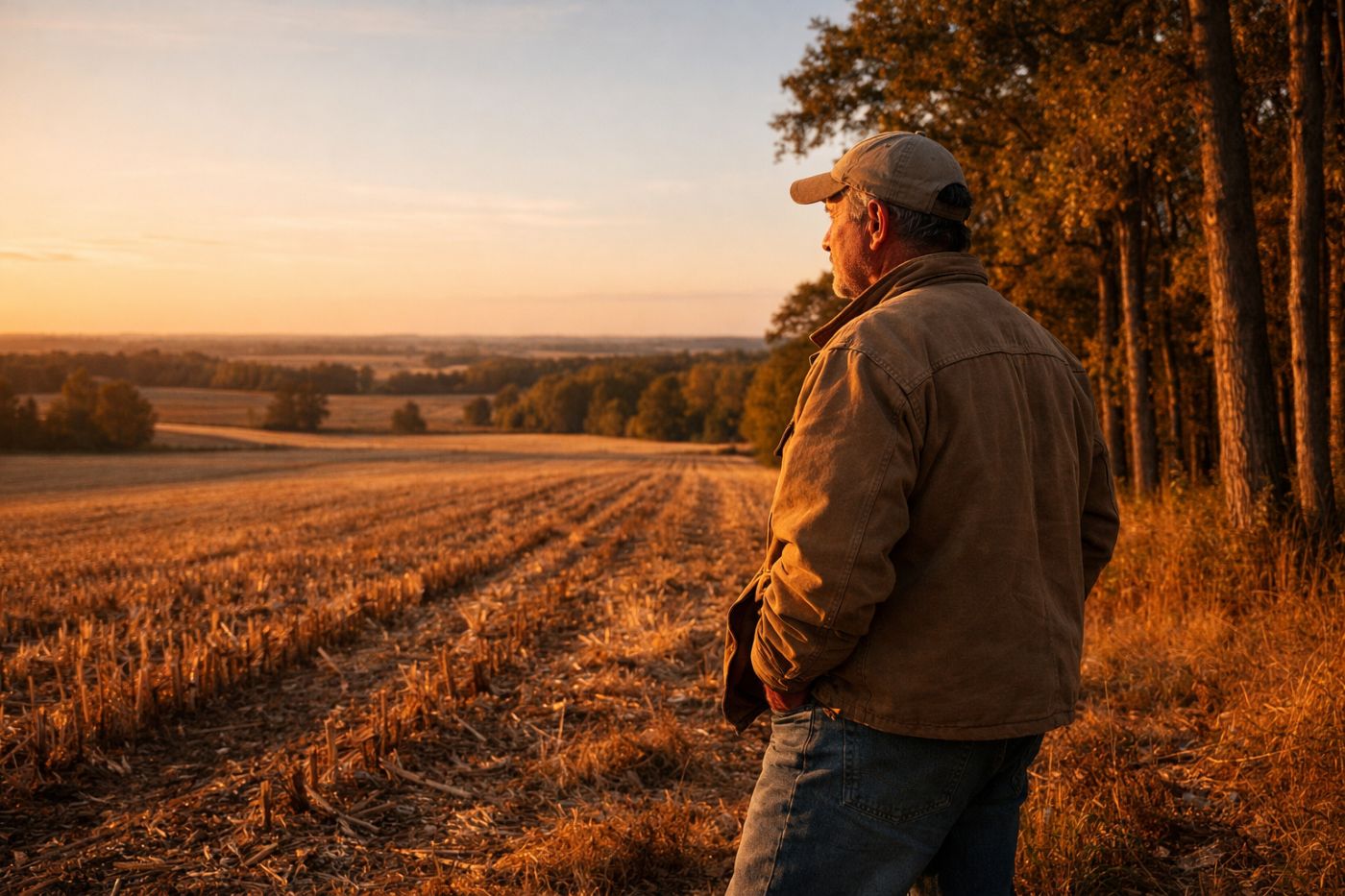 Landowner at sunrise
