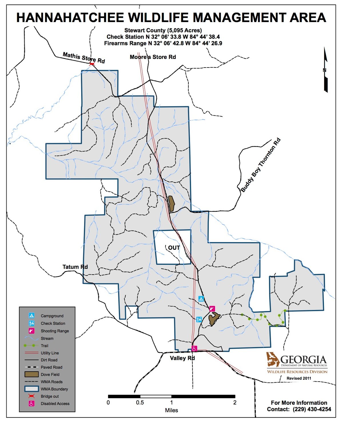 Georgia Public Hunting Land Map - hz1654x