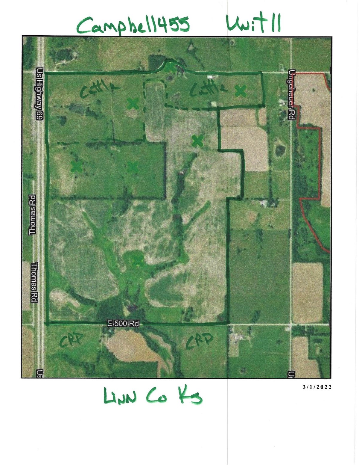 HLRBO Hunting Lease 790 acres in Linn County,Kansas