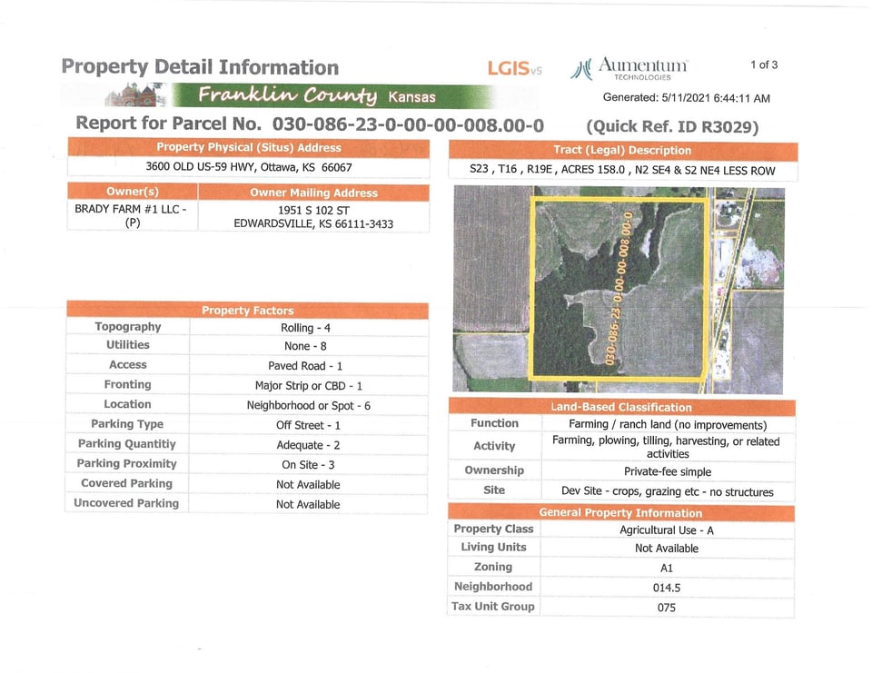 158 acres - Ottawa, KS