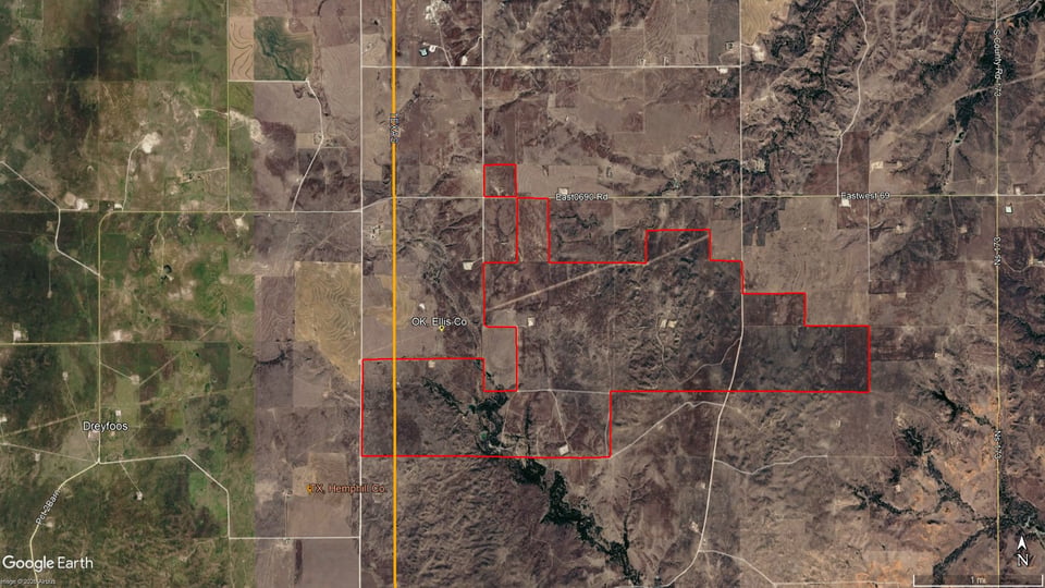 2465 acres in Shattuck for lease