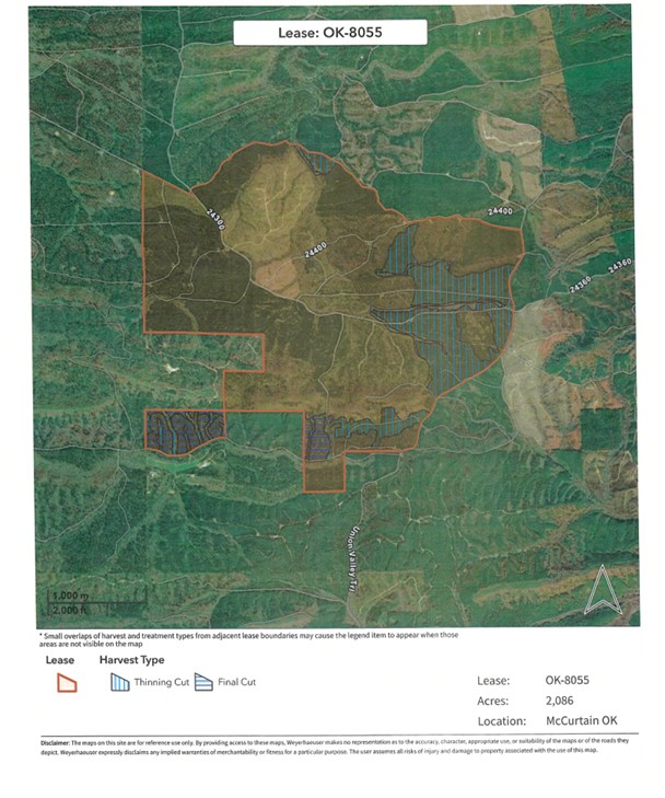 Now Leasing - 2086 acres, McCurtain, OK (OK-8055)