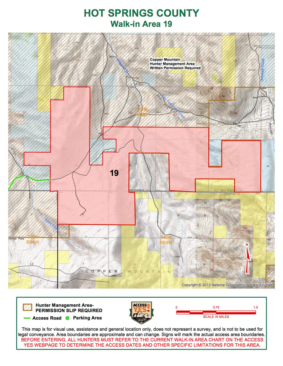 Hot Springs County Walk In Area 19