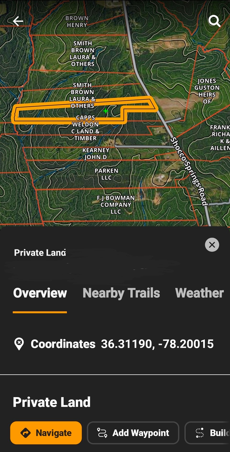 Hunting land in North Carolina