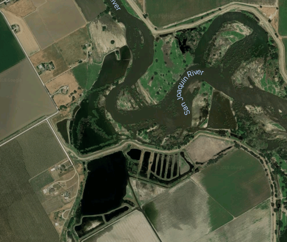 Land with lake and river