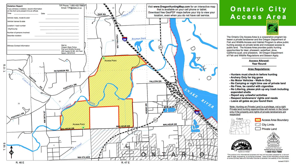 Ontario City Access Area