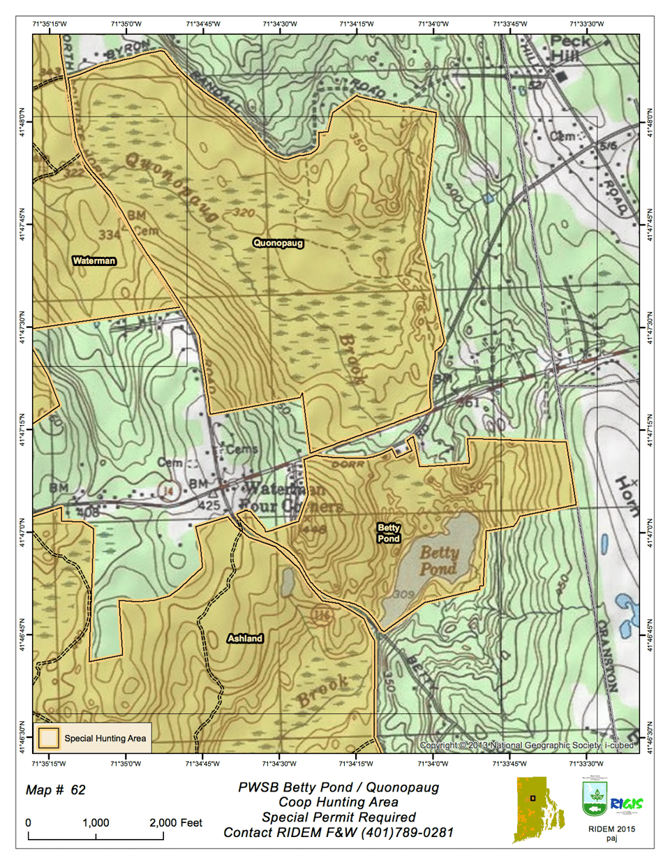 Betty Pond / Quonopaug Coop Hunting Area